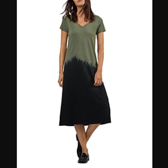 ATM Anthony Thomas Melillo Dip-dye Agave Combo Dress - Picture 1 of 9